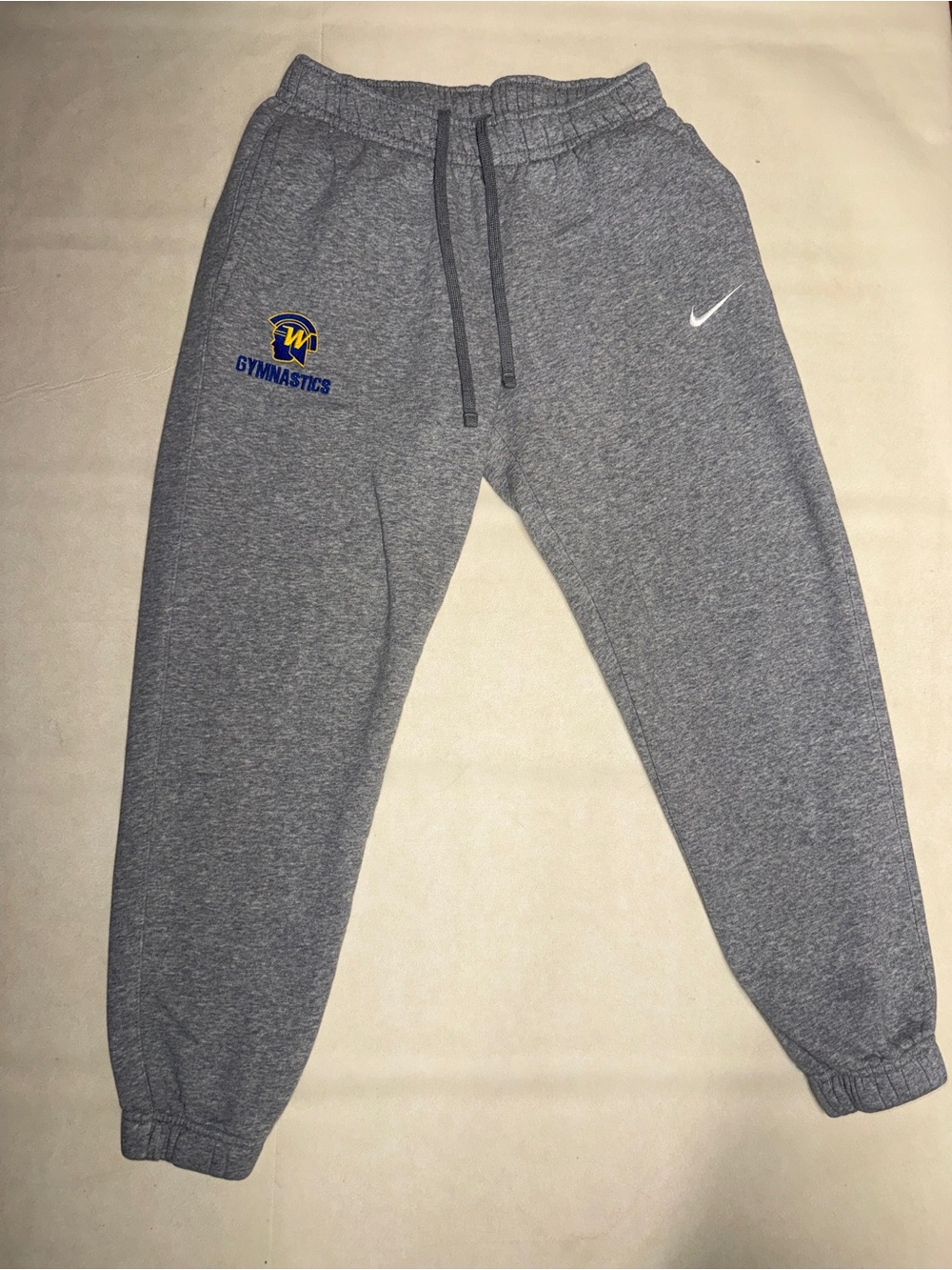 Nike Woman’s Gray Gymnastics Joggers with Swoosh